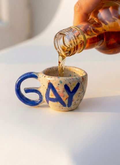 Mini gay mug key chain