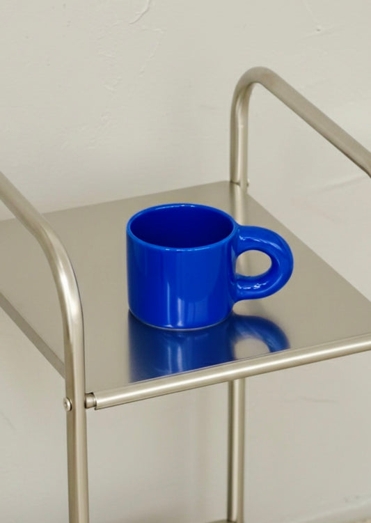 handmade ceramic blue chunky mug