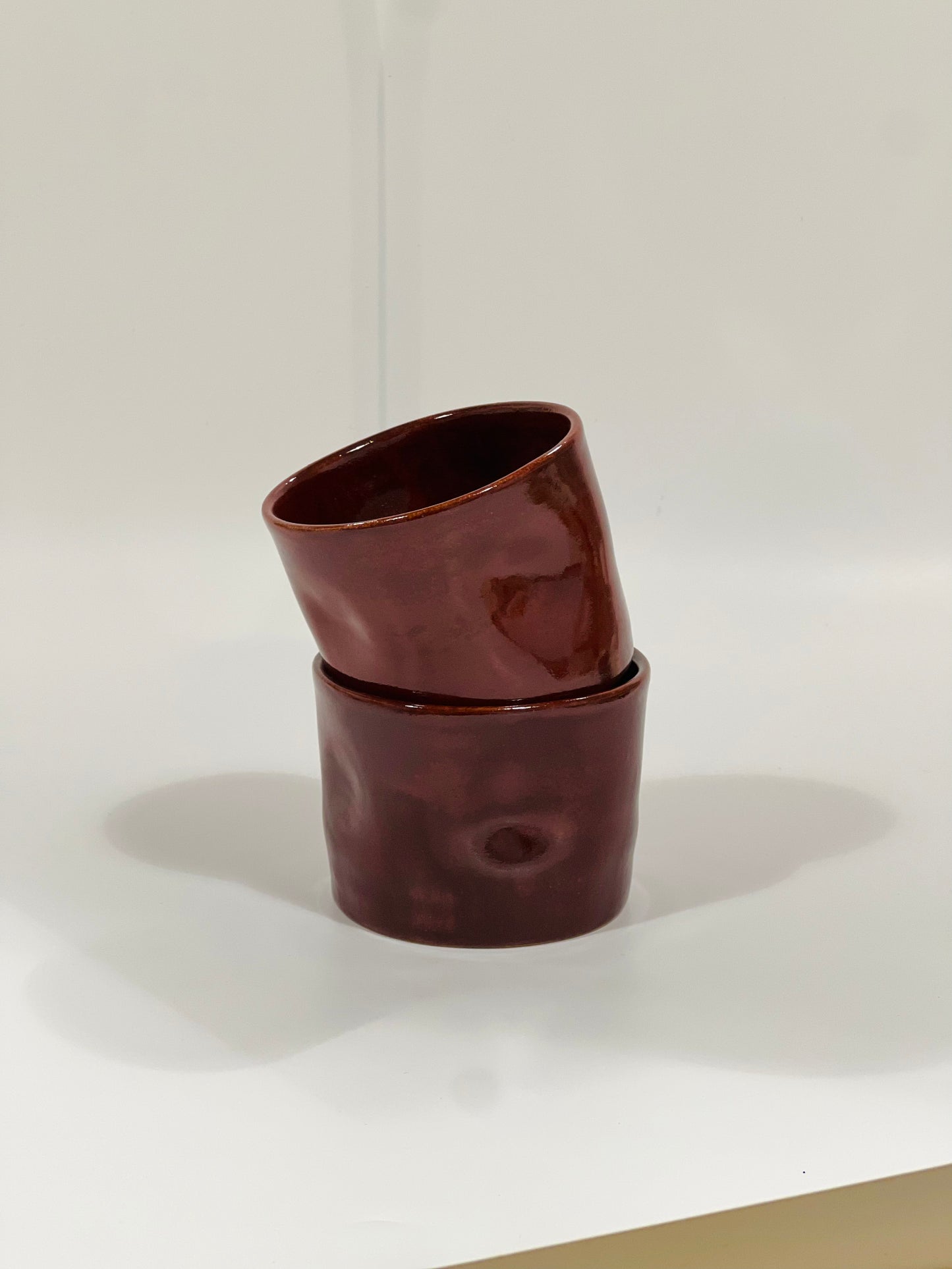 handmade ceramic cherry thumb cup