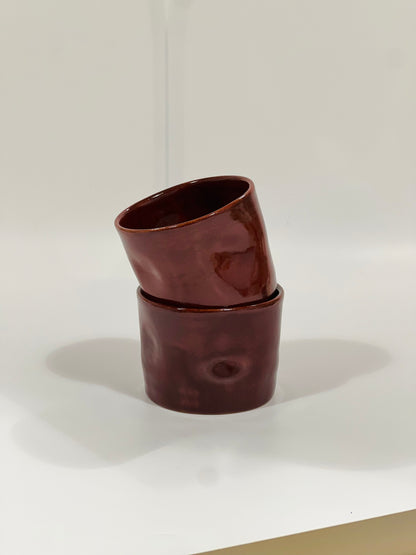 handmade ceramic cherry thumb cup